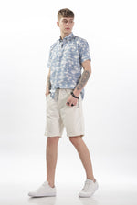 Load image into Gallery viewer, Serene Blue Palm Print Shirt
