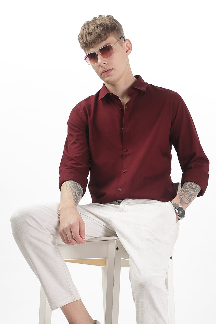 Classic Maroon Oxford Shirt