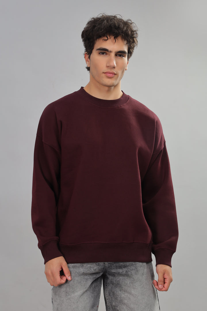 Deep Maroon Oversized Sweatshirt