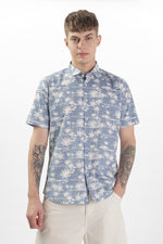 Load image into Gallery viewer, Serene Blue Palm Print Shirt
