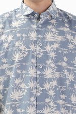 Load image into Gallery viewer, Serene Blue Palm Print Shirt

