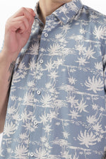 Load image into Gallery viewer, Serene Blue Palm Print Shirt
