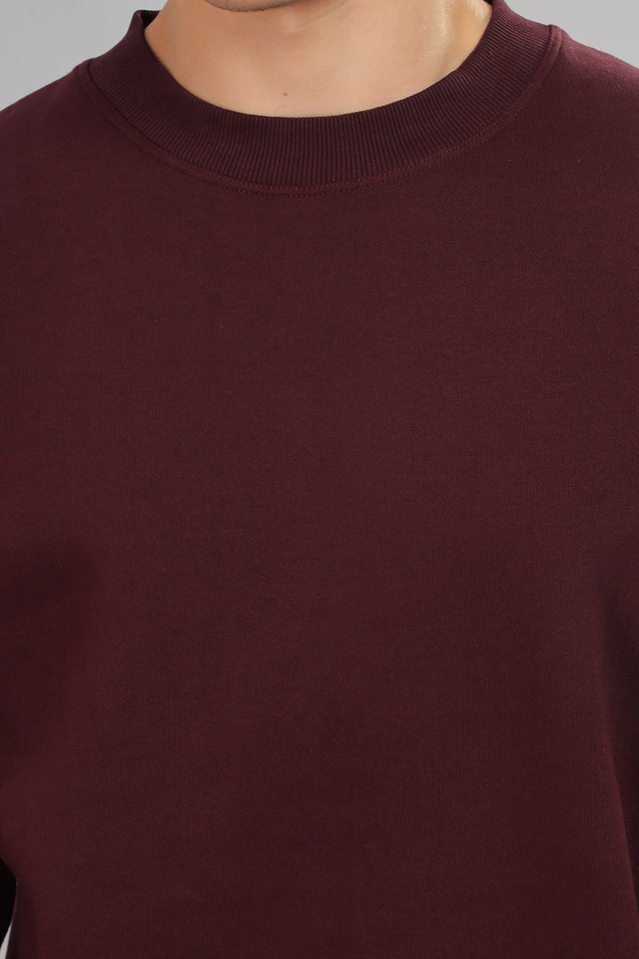 Deep Maroon Oversized Sweatshirt