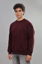 Load image into Gallery viewer, Deep Maroon Oversized Sweatshirt
