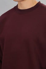 Load image into Gallery viewer, Deep Maroon Oversized Sweatshirt
