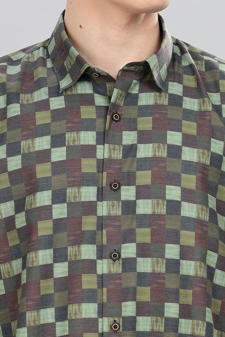 Geometric Checkered Shirt