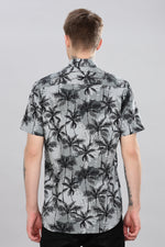 Load image into Gallery viewer, Tropical Grey Palm Print Shirt
