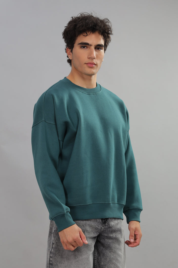 Teal Green Oversized Sweatshirt
