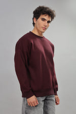Load image into Gallery viewer, Deep Maroon Oversized Sweatshirt
