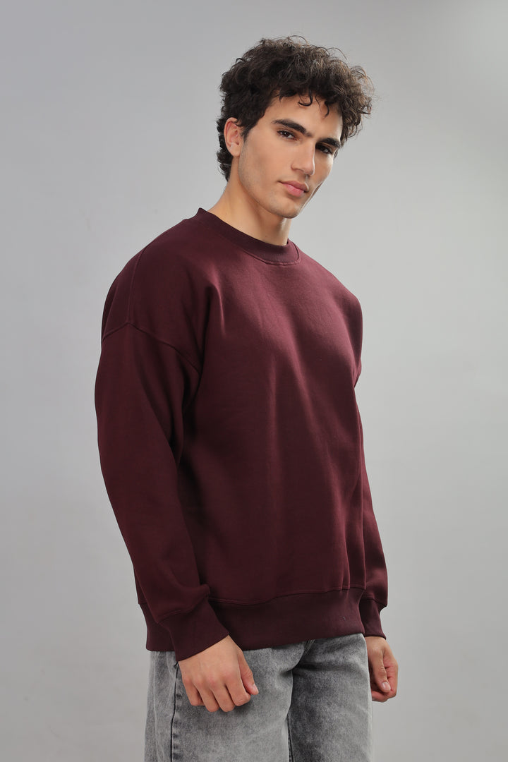 Deep Maroon Oversized Sweatshirt